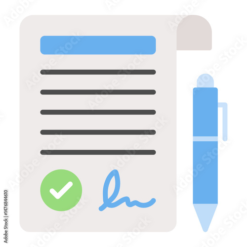 Contract icon vector image. Can be used for Office.