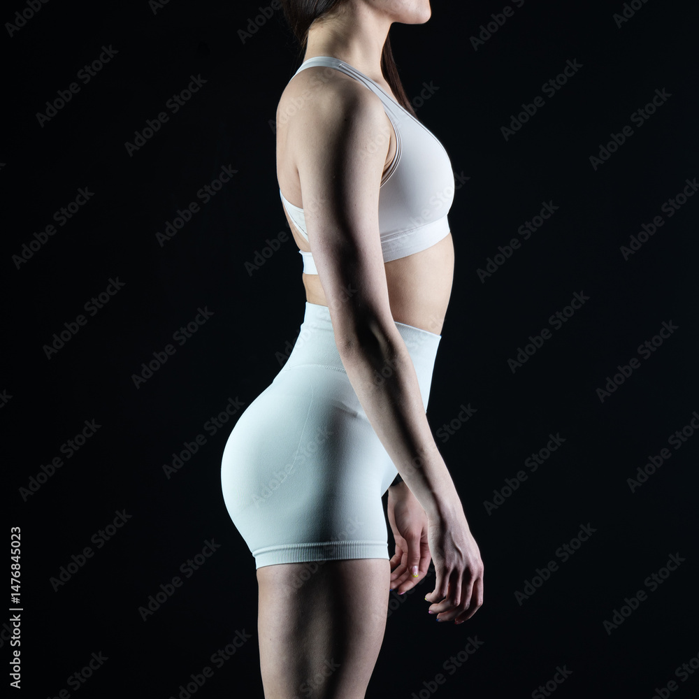 Fototapeta premium athletic female body, fitness woman, athletic girl torso 