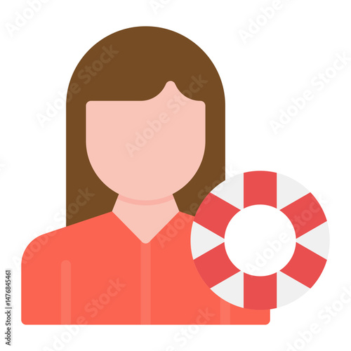 Lifeguard Female icon vector image. Can be used for Emergency Service.