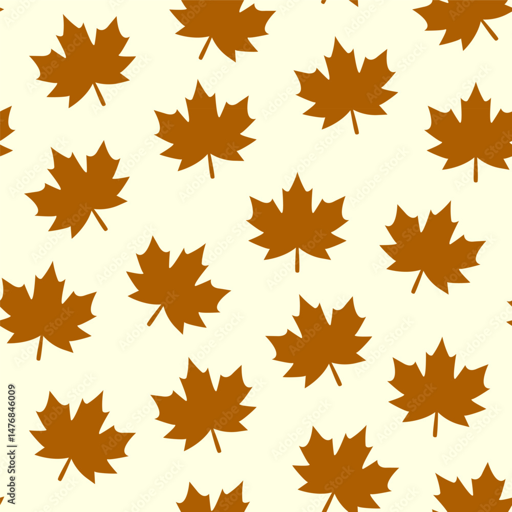 Seamless pattern with autumn maple leaves. Vector seamless fall leaves design for wallpaper, gift paper, textile, greeting cards