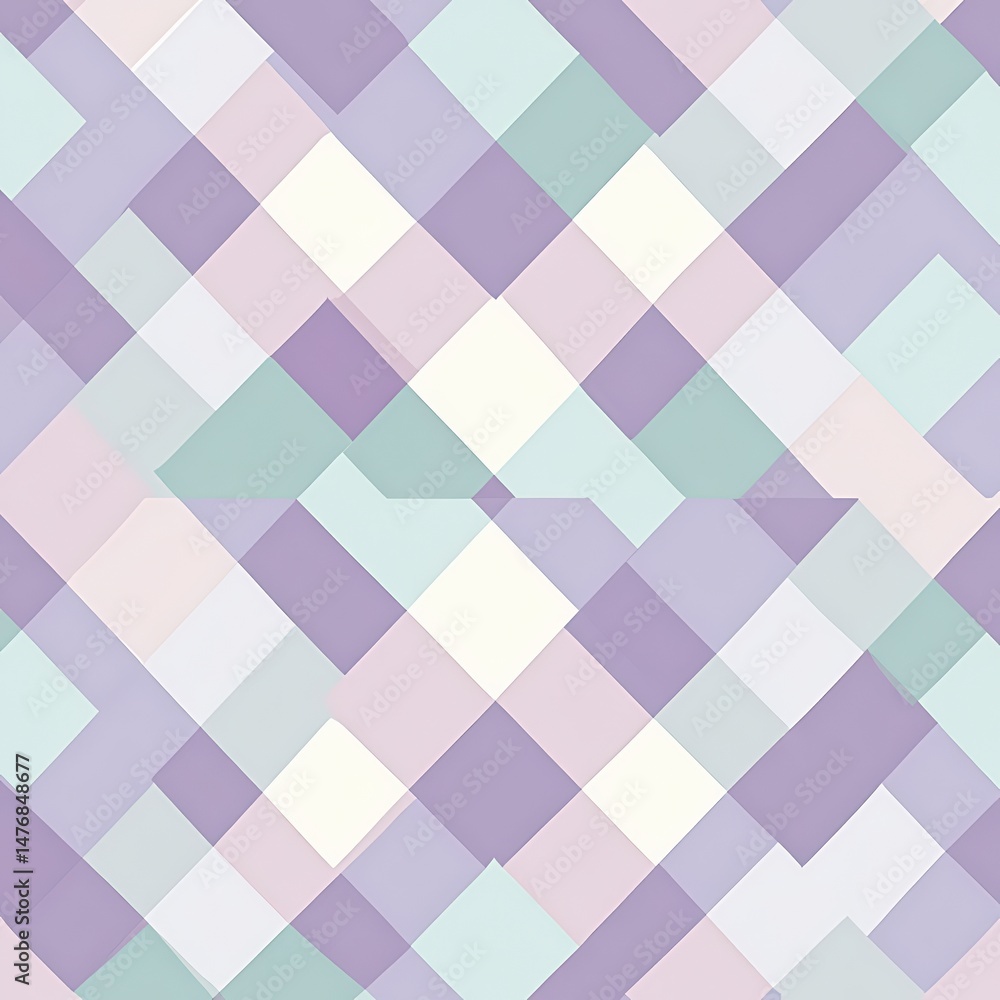 Abstract Geometric Pattern with Soft Pastel Colors in Squares Abstract Geometric Pattern with Soft Pastel Colors in Squares