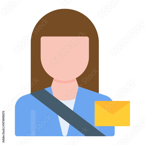 Postwoman icon vector image. Can be used for Postal Service.