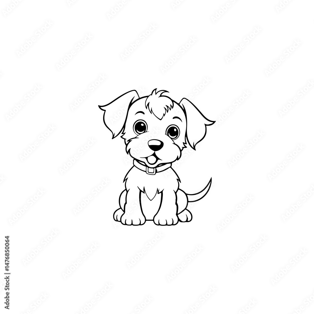 Fototapeta premium Cute and happy dog illustration