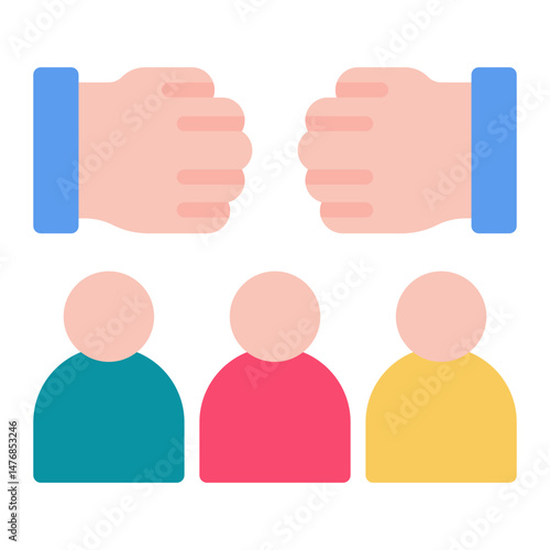 Solidarity icon vector image. Can be used for Human Rights.