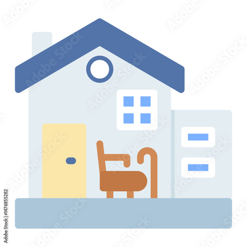 Retirement Home icon vector image. Can be used for Nursing Home.