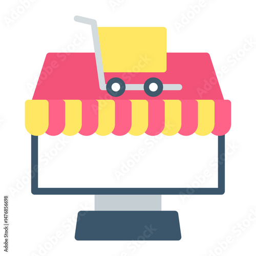 Shop icon vector image. Can be used for Online Store.