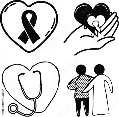 vector care and love icon illustration 