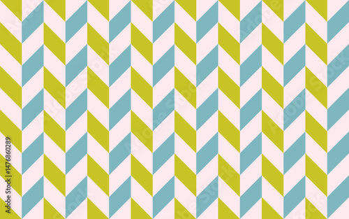 Abstract geometric seamless simple pattern in the form of a multi-colored herringbone on a light background, flat style