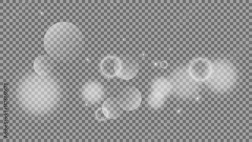 Bokeh circles on transparent background