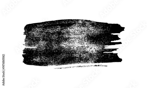 Black brush stroke on white background