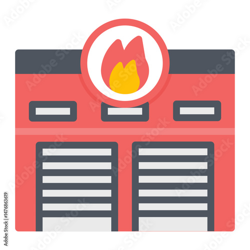 Fire Station icon vector image. Can be used for Public Utilities.