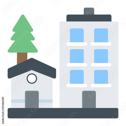 Public Housing icon vector image. Can be used for Public Utilities.