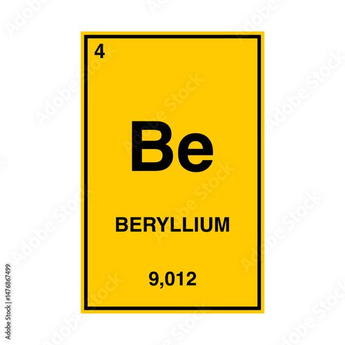 beryllium periodic vector isolated on transparent background