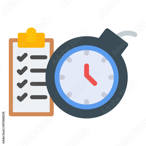 Task Deadline icon vector image. Can be used for Freelancer.
