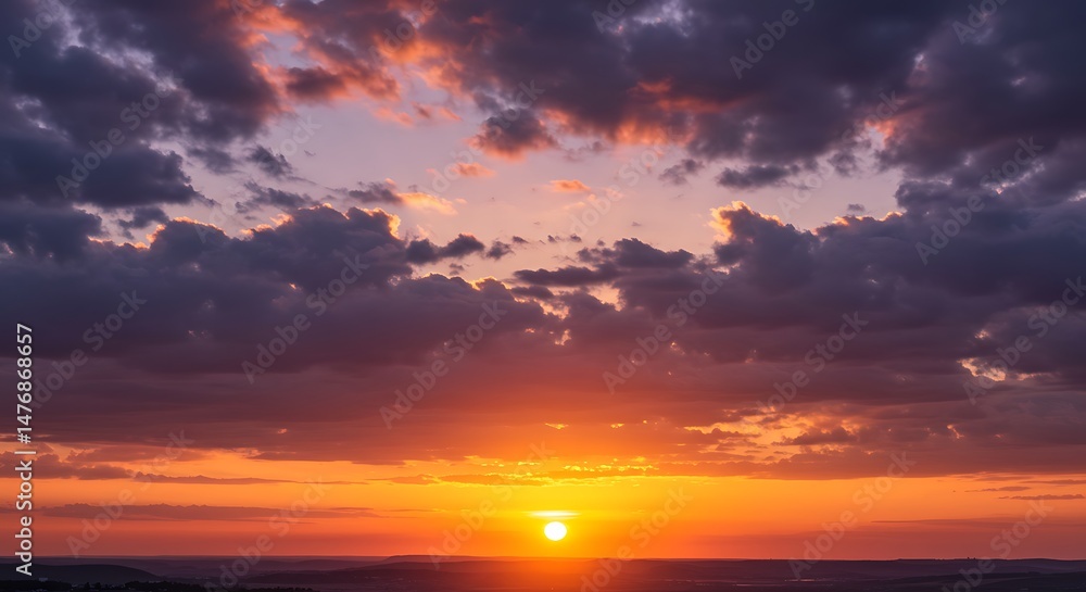 Obraz premium Crimson Sunset's Embrace