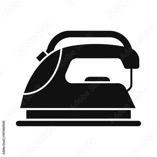 Cloth Press Electric Iron icon of silhouette vector illustration