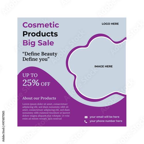 Cosmetics Product Promotion Social Media Post Design