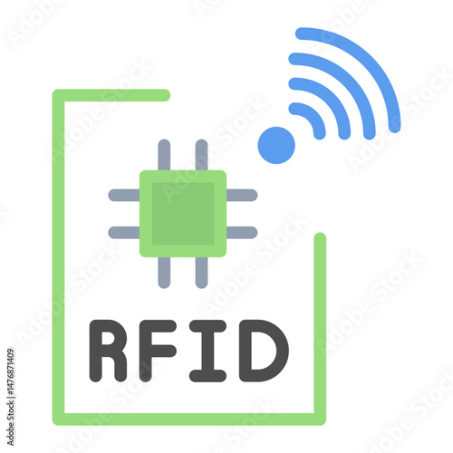 RFID Tag icon vector image. Can be used for Manufacturing and Distribution.
