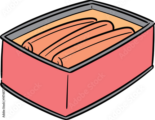 Illustration of canned fish
