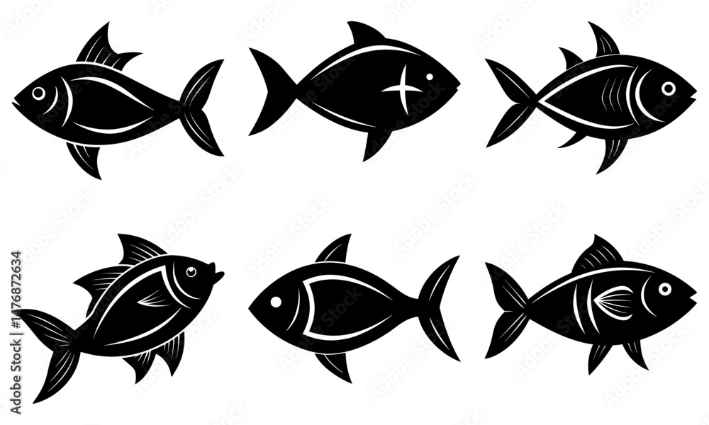 Fototapeta premium Jesus Fish Silhouette vector illustration