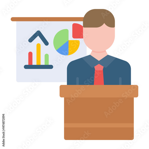 Conference Presentations icon vector image. Can be used for Curriculum Vitae.