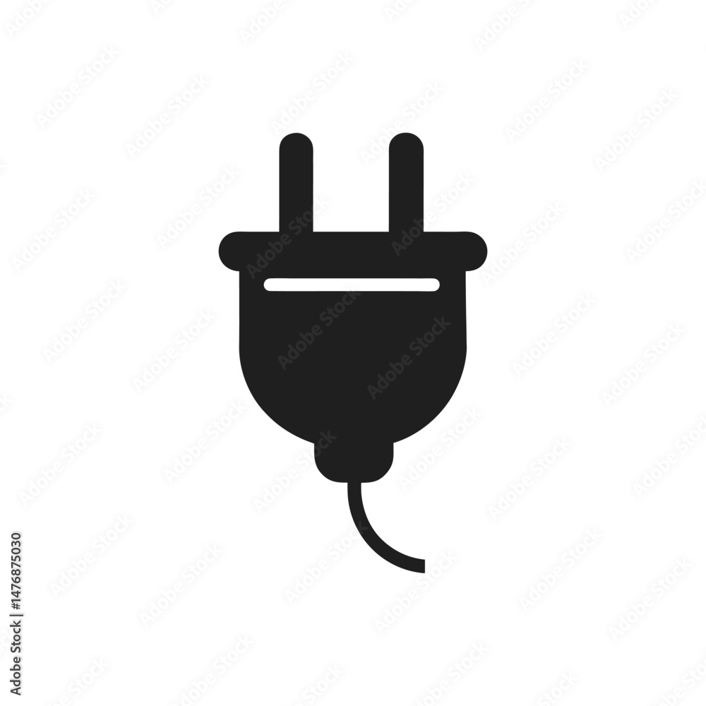 Electric Plug icon of silhouette vector illustration on white background Electric Plug icon of silhouette vector illustration on white background