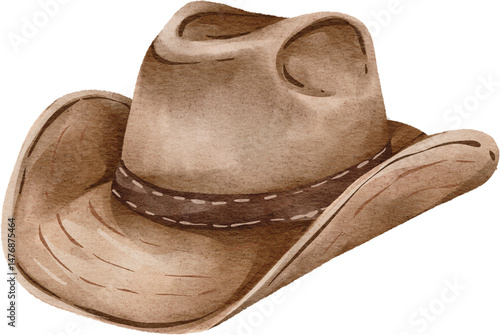 watercolor cowboy hat