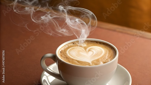 Latte Art Masterpiece Heart Design with Moon-Shape Steam