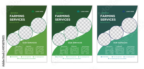  a bundle of 3 templates agriculture flyer design, in blue color, and modern design,marketing,medical proposal, promotion, advertise, publication and editable vector template design.