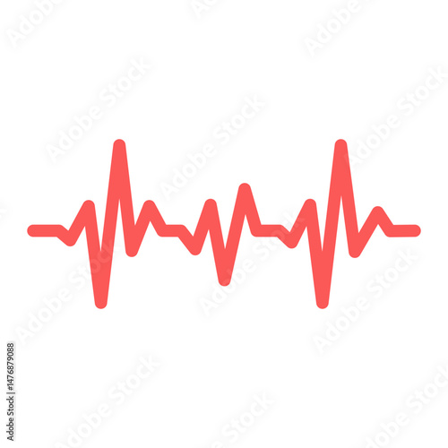 Pulse icon vector image. Can be used for Cardiology.