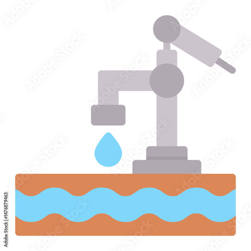 Groundwater Depletion icon vector image. Can be used for Water Crisis.