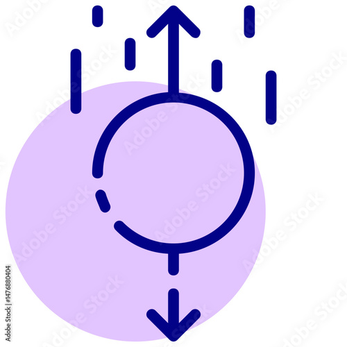 acceleration vector mixed outline icon