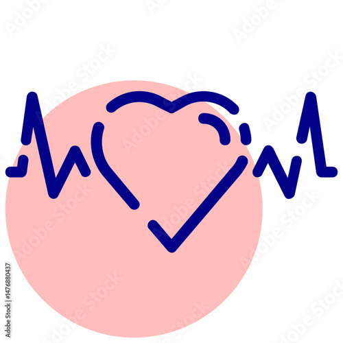 heart beat vector mixed outline icon