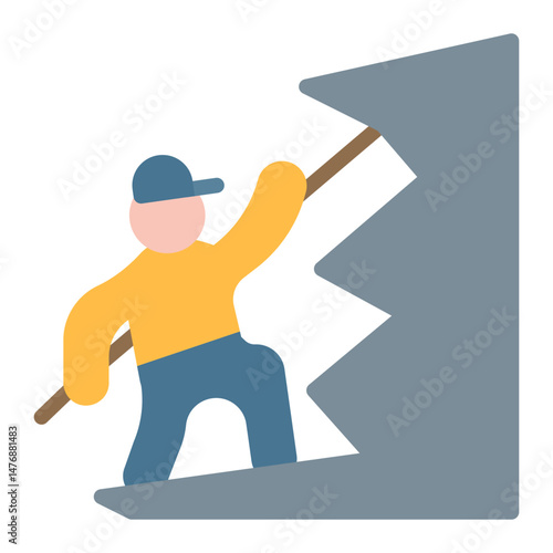 Climber icon vector image. Can be used for Rock Climbing.