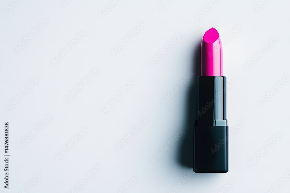 Obraz premium A pink lipstick with a black case