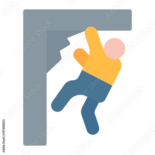 Free Solo icon vector image. Can be used for Rock Climbing.