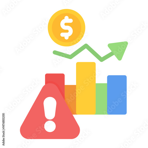 Economic Inflation icon vector image. Can be used for Business Risks.