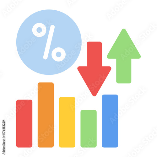 Interest Rate Changes icon vector image. Can be used for Business Risks.