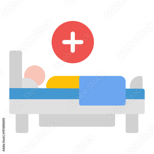 Bedridden Person icon vector image. Can be used for Tuberculosis.