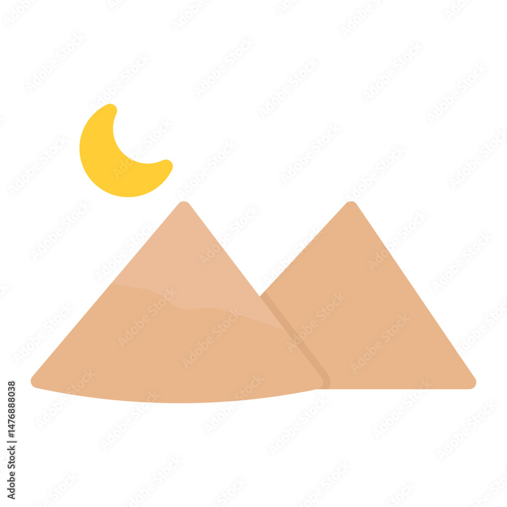 Fototapeta premium Sand Dunes icon vector image. Can be used for Islamic New Year.