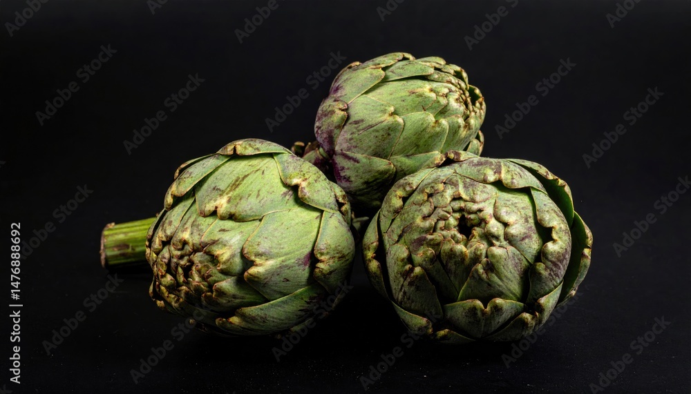 Fototapeta premium Artichoke on a black background