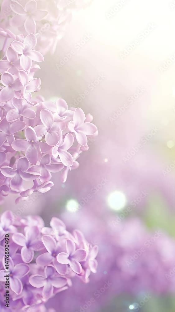 Magical looped video of lilac flowers with soft glow and sparkles. Seamless looped animation of blooming lilac flowers with dreamy light particles and magical glow. Perfect for spring themes, relax Magical looped video of lilac flowers with soft glow and sparkles. Seamless looped animation of blooming lilac flowers with dreamy light particles and magical glow. Perfect for spring themes, relax