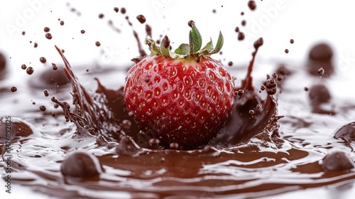 Strawberry Chocolate Splash Red Fruit Delicious