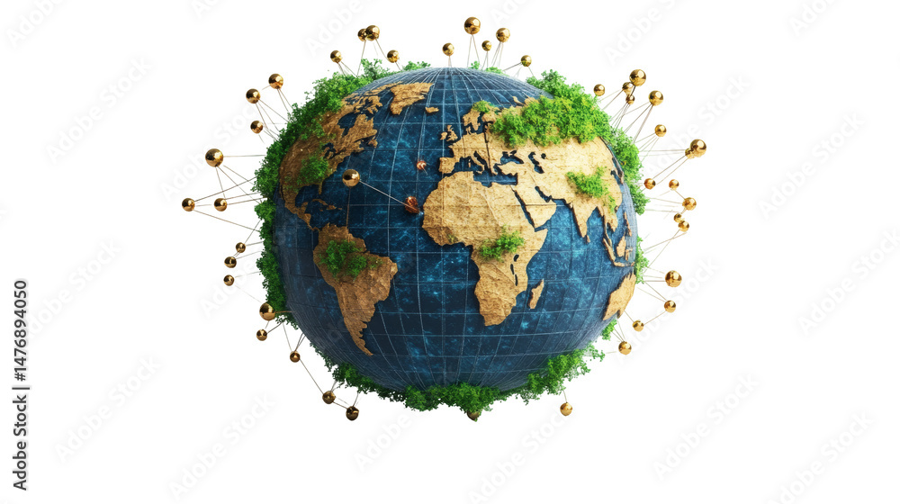 Fototapeta premium Global network earth model