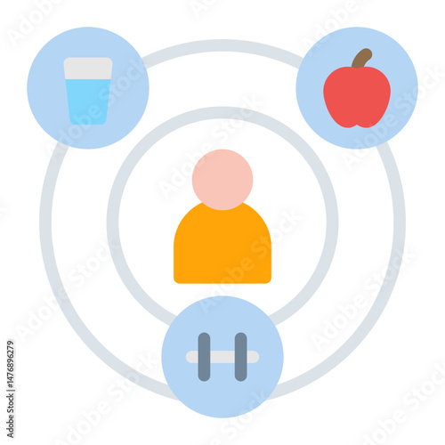 Healthy Lifestyle icon vector image. Can be used for Fitness.