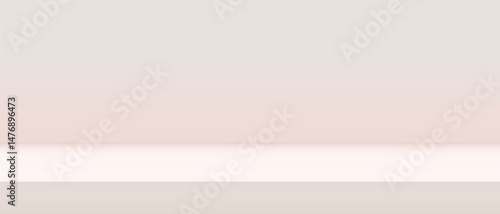 Minimalist ivory shelf with soft pastel beige and nude tones, empty studio room background, clean tabletop surface, calm and serene atmosphere, perfect for product display