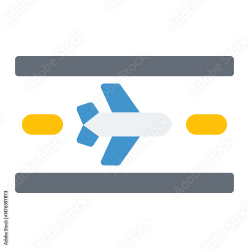 Runway icon vector image. Can be used for Airplane.