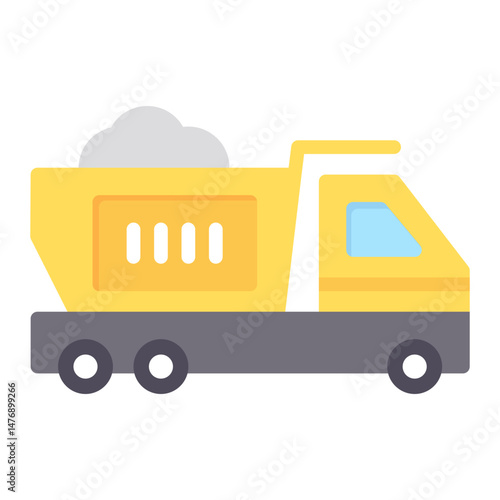 Dump Truck icon vector image. Can be used for Construction Vehicles.
