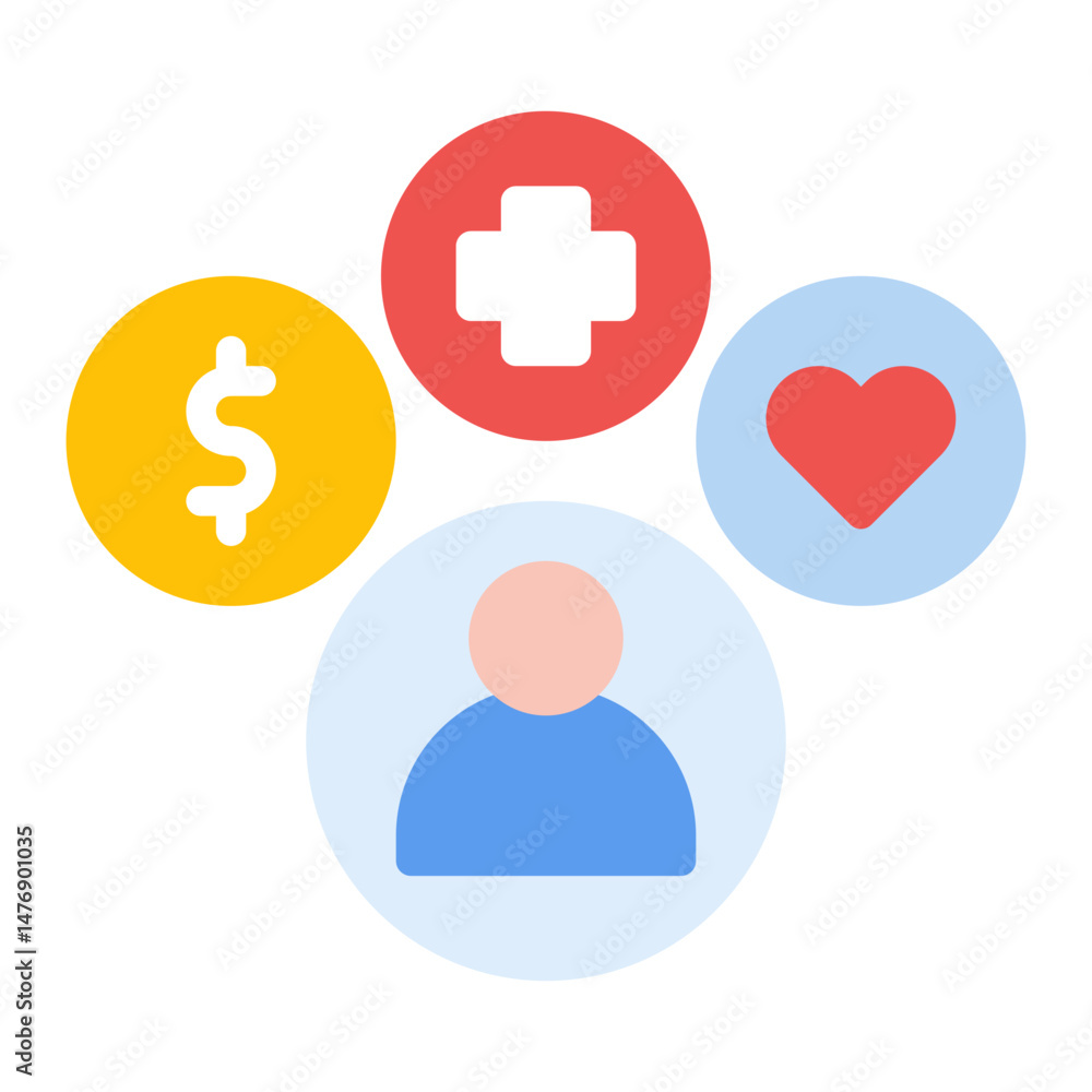 Fototapeta premium Employee Benefits icon vector image. Can be used for Hiring Process.