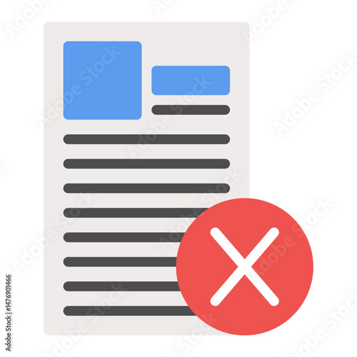 Job Rejection icon vector image. Can be used for Hiring Process.